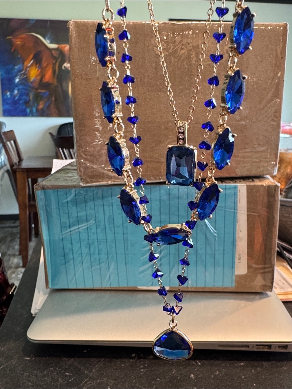 Park Lane Sapphire Blue Multi-Layer - CELEBRATE - Necklace - Picture 4 of 4